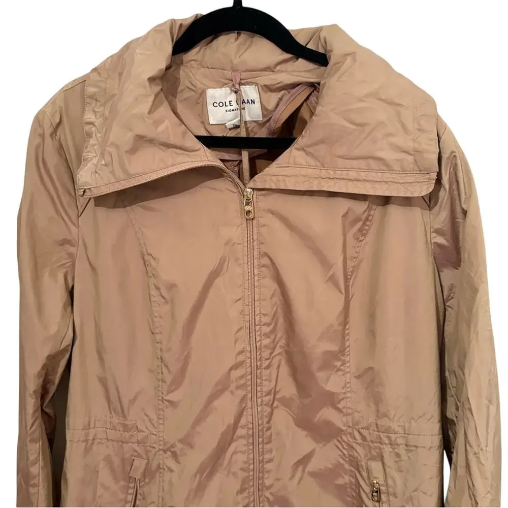 Cole Haan Camel Trench Coat with Water-Resistant‎ Fabric XL